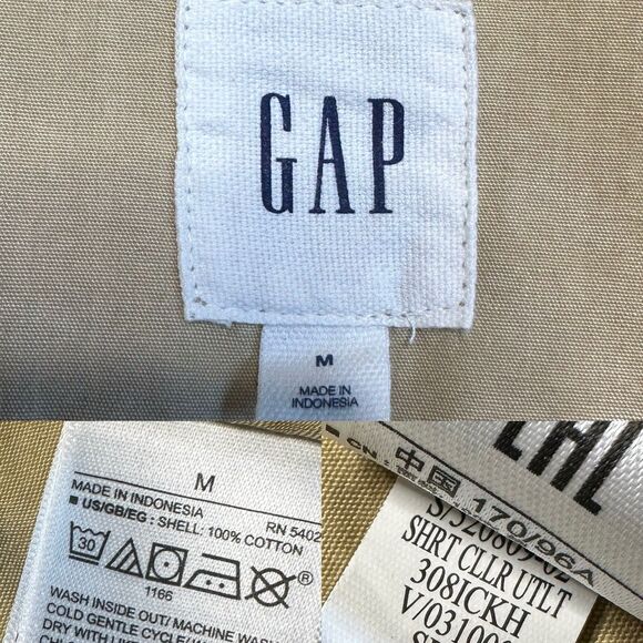 Gap Utility Jacket Women’s Medium Button Snap Beige Khaki Chore Coat - Picture 7 of 9